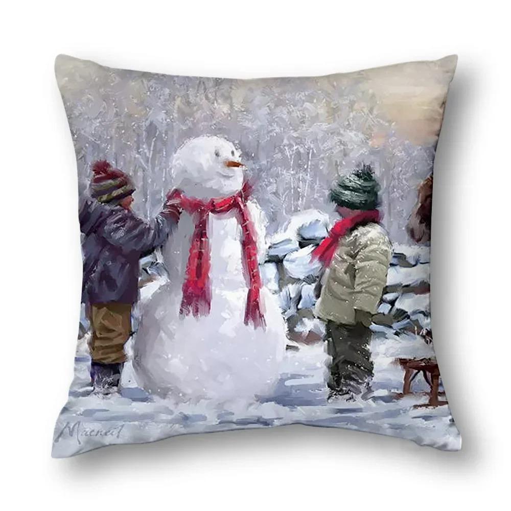 Christmas Cushion Cover Living Room Decoration Cushion Cover Home Decoration Pillowcase Art Cushion Cover 45X45Cm