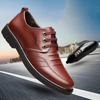 Men's Leather Shoes Autumn New Business Formal Shoes Lace Up Casual Leather Shoes Breathable Soft Sole Non Slip Leather Shoes