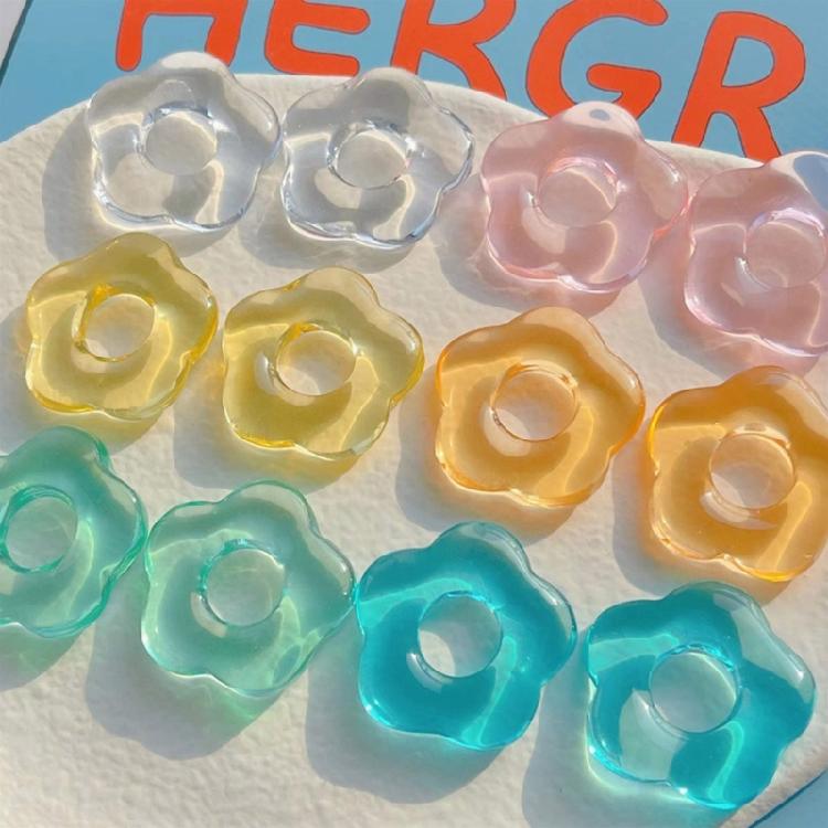Colorful Hollow Flower Charm Necklace Pendant Bracelet Jewelry Making Handmade