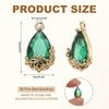 YOKIVE 50 Pieces Cut Teardrop Glass Crystal Pendants for Pendant DIY Crafts Rhinestones, Gold-Plated Necklaces, Earrings, Bracelets, Jewelry, (Green,