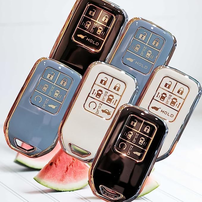 Key Case Fit for Honda Odyssey Freed Soft TPU Key Fob Keychain Key Shell Box Accessories Protector 6 Button Black