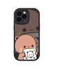 Couple Painting Is Suitable for Apple 16promax Lambskin Mobile Phone Case 15pro All-inclusive 14pro Anti-drop 13 New 12