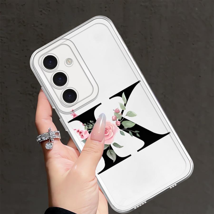Flower Letters Phone Cover Case for Samsung Galaxy A57 A34 A35 A55 A52 A14 A16 A36 A37 A56 A54 A15 A25 A51 A52 A17 A26 A24 A23