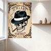 Vintage Life Is Better with Cigars & Coffee Skull Fedora Tin Sign Retro Gothic Gangster Home Wall Decor for Bar Man Cave Cafe