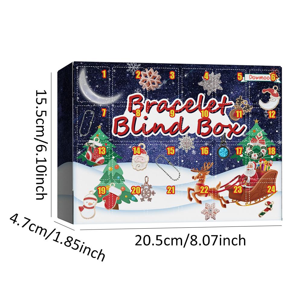 

Рождественский браслет Адвент-календарь Обратный отсчет 24 дня Слепая коробка Детский Рождественский подарок
