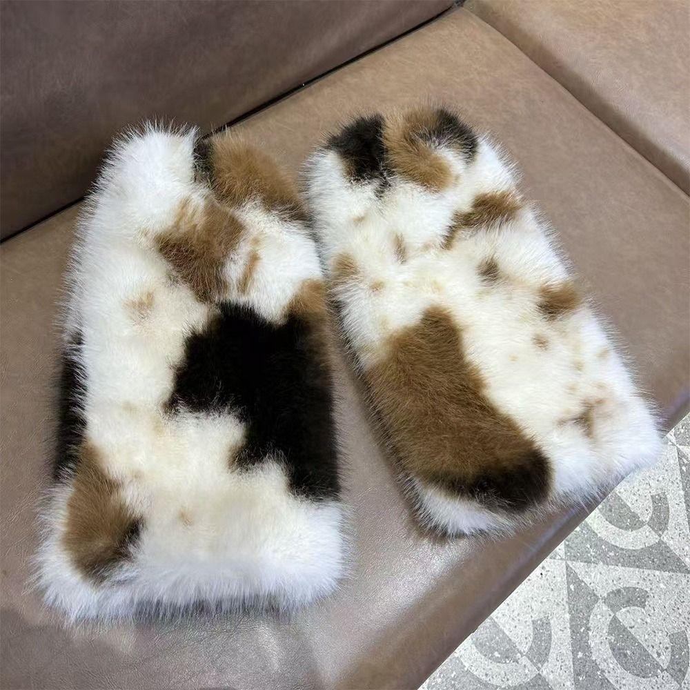 Fashionable Thick Fake Fur Long Scarf Soft Winter Fluffy Scarf Fur Decor Luxury Wraps Shawl Party
