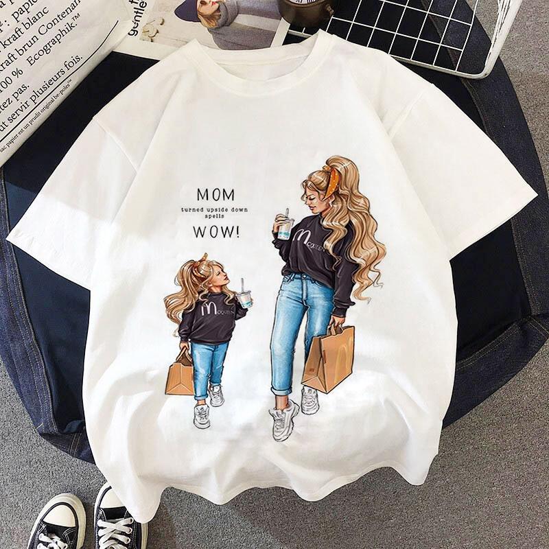 Mother Kids Kids T-shirts Girls Summer New Super Mom Dad Clothes Baby T Shirts Children Cute Sleeve Clothing Graphic T-shirt Tee