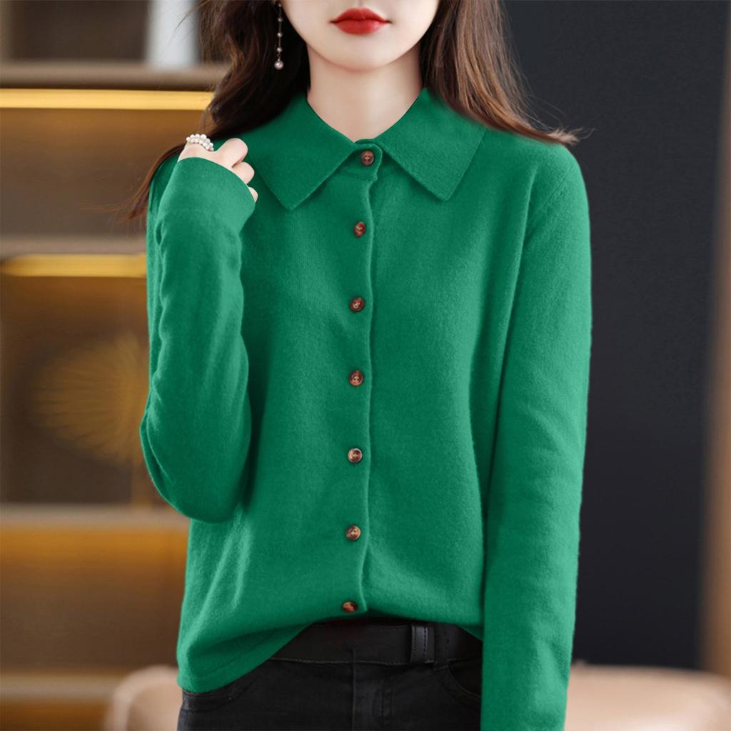 Жіночий Модний Повсякденний Однотонний Вільний Кардиган з Довгим Рукавом, Темпераментний Піджак з Лацканами