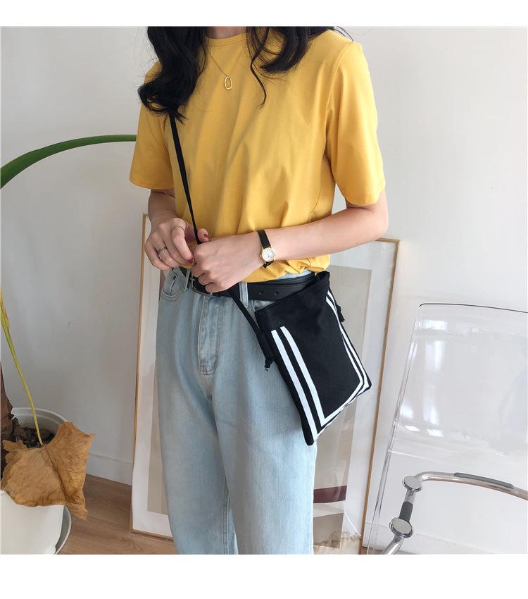 

Литература и искусство Мобильная сумка Мини-сумка Qingxin Navy Wind Маленькая холщовая сумка на одно плечо чёрный