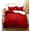 3D Red Rose Valentine's Day Gift Soft Duvet Cover Set Featuring Pilowcases Mary Warm Comforter Beding Sets for Weding Double Bed Linen Set Young Girls