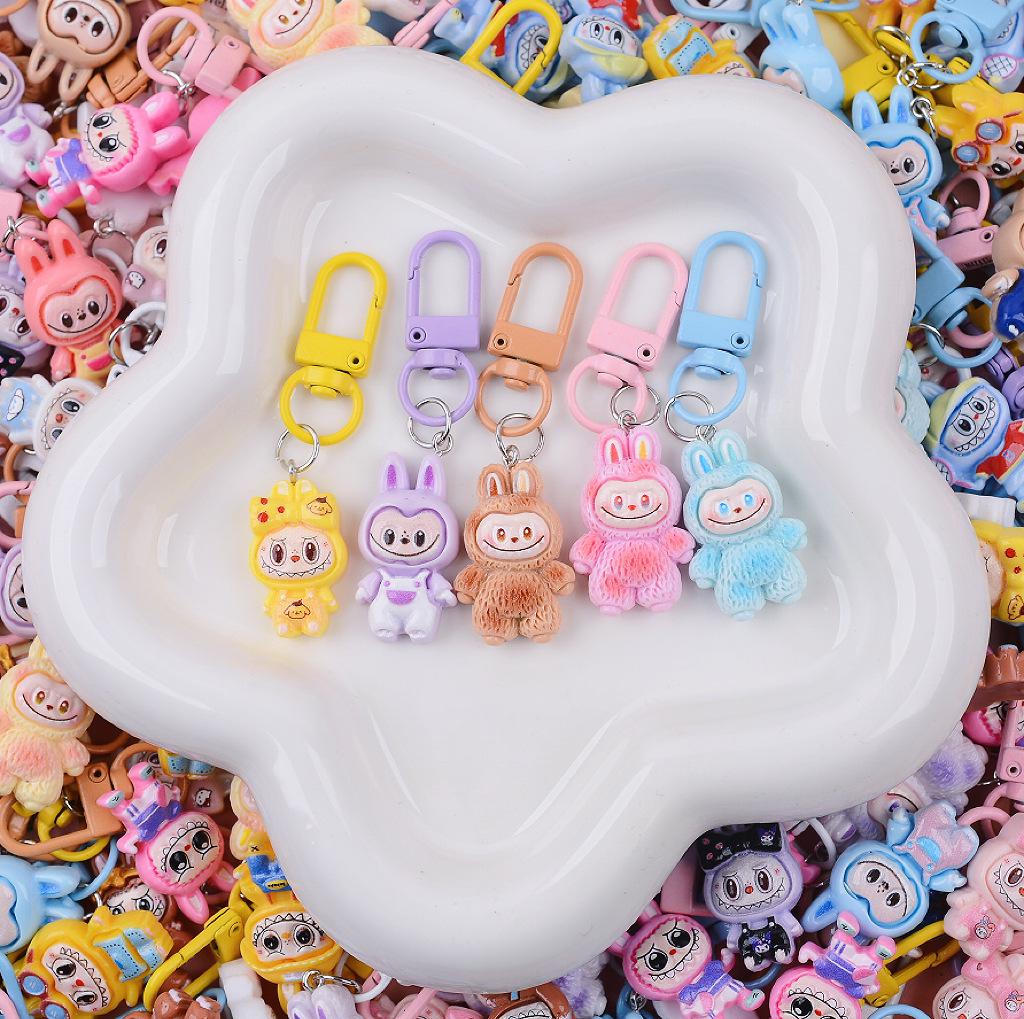 Labubu Keychain Blind Bag: Mini DIY Resin Accessories, Creative Gift, Schoolbag Pendant