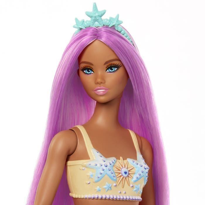 Barbie - poupées sirènes avec cheveux et nageoires colorés et serre-tête hrr05