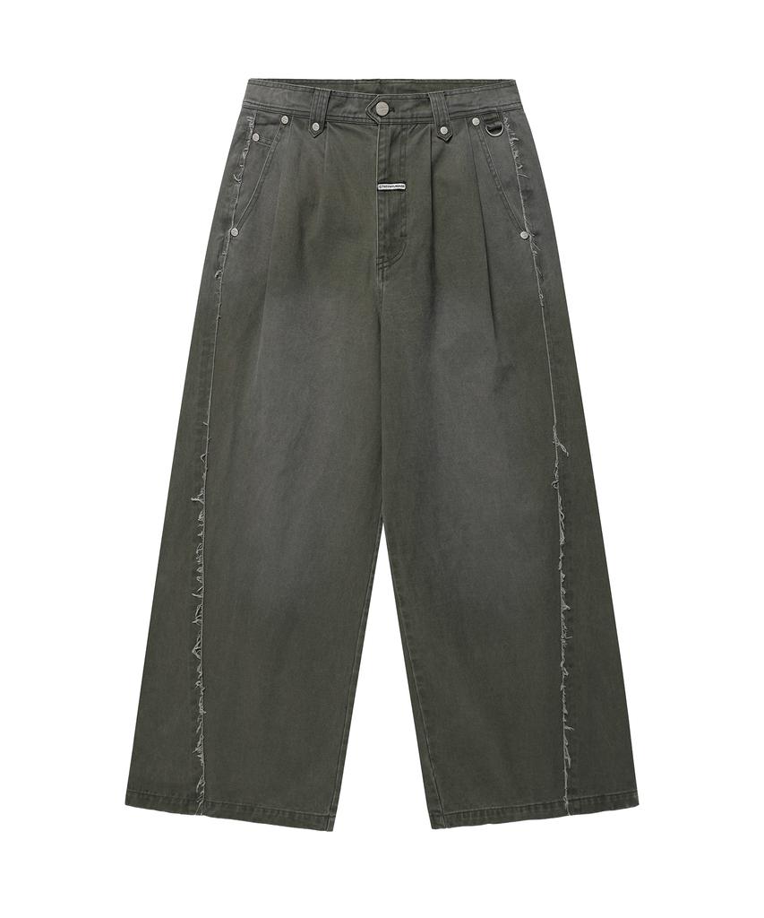 THEVINYLHOUSE Sag Wide Belted Pants Khaki