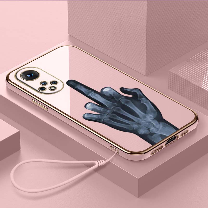 

Роскошный чехол для телефона из ТПУ с ремешком для Huawei Y6P Y7 Y9 Prime 2019 Y9S Honor 70 90 Lite X7A X9A 5G, чехлы A10 с рисунком среднего пальца, художественный чехол Huawei P40 Lite 5G