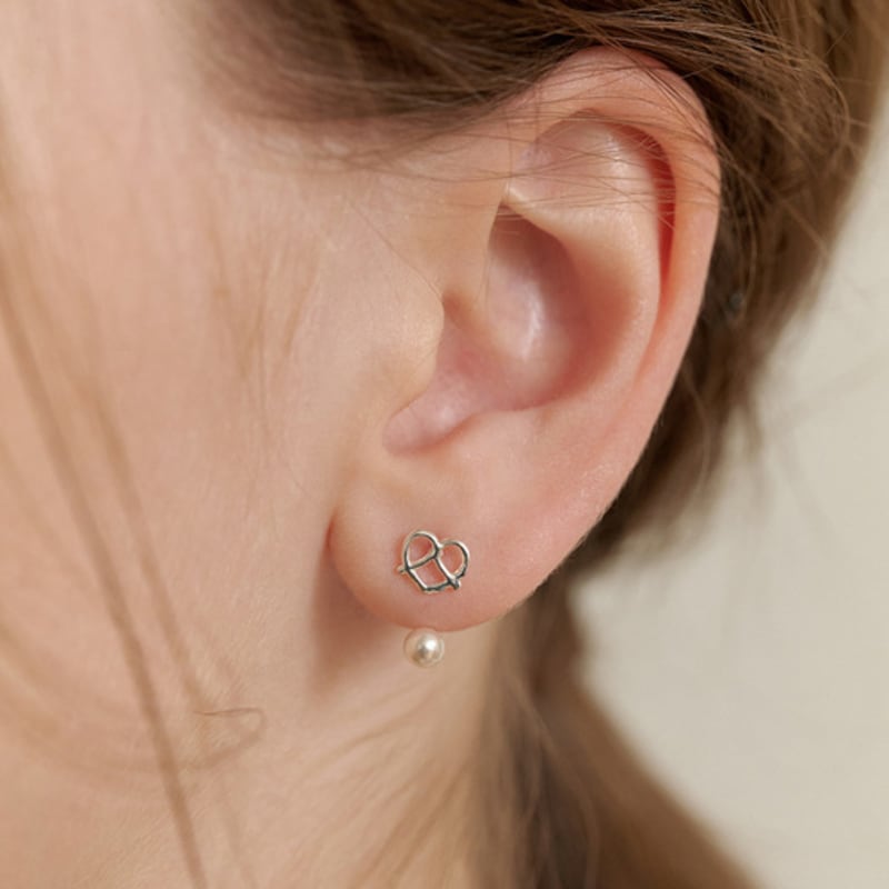 Tatiana (925 Silver) Hug Heart Pearl Ear Jacket Earrings EC3080