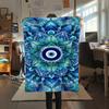1PC Nazar Boncuğu Print Flannel Blanket, High quality All Seasons, Home Decor, Warmth and Comfort, Perfect for Christmas Gifts