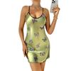 Halter Nightgown Simulation Silk Fashion Casual Butterfly Halter Skirt Women's Pajamas Backless Nightwear
