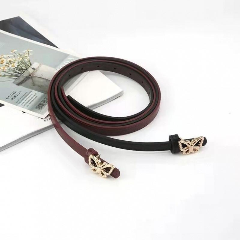 Fashionable Womens Black Ins Style Denim Belt With Vintage Butterfly Decor And Design Simple