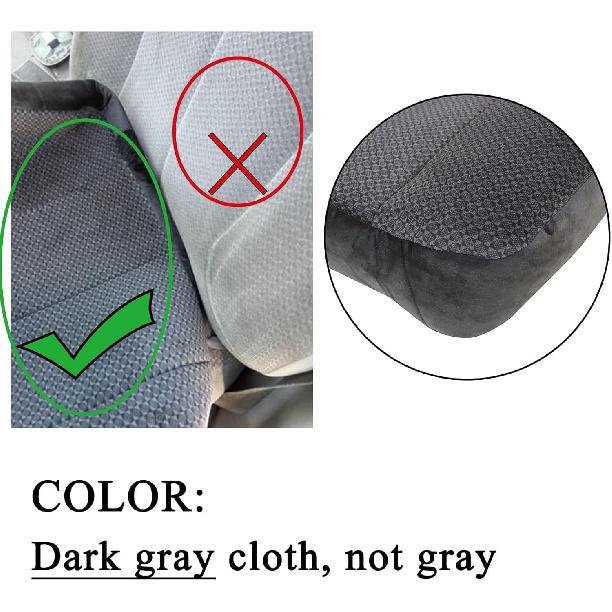 NLQR Cloth Front Driver Bottom Replacement Seat Cover Dark Gray Compatible with Dodge Ram Pickup 1500 2500 3500 4500 5500 SLT Laramie ST Custom Base