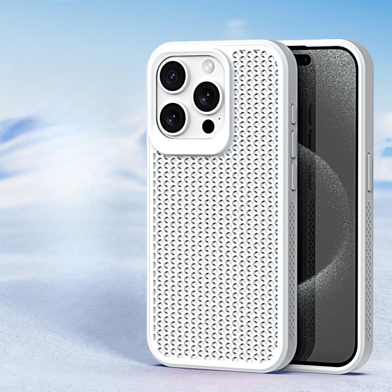 Applicable To IPhone16pro Cooling Honeycomb Breathable Mobile Phone Case Apple 15 Matte Skin Feeling 14 Anti-fall Protection Case
