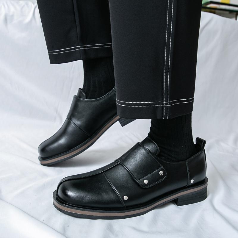 Fashion Luxurious Men Dress Leather Loafers Shoes Fashion Double Buckle Casual Shoe Brand Man Fit Classic Party British Style Men Shoes