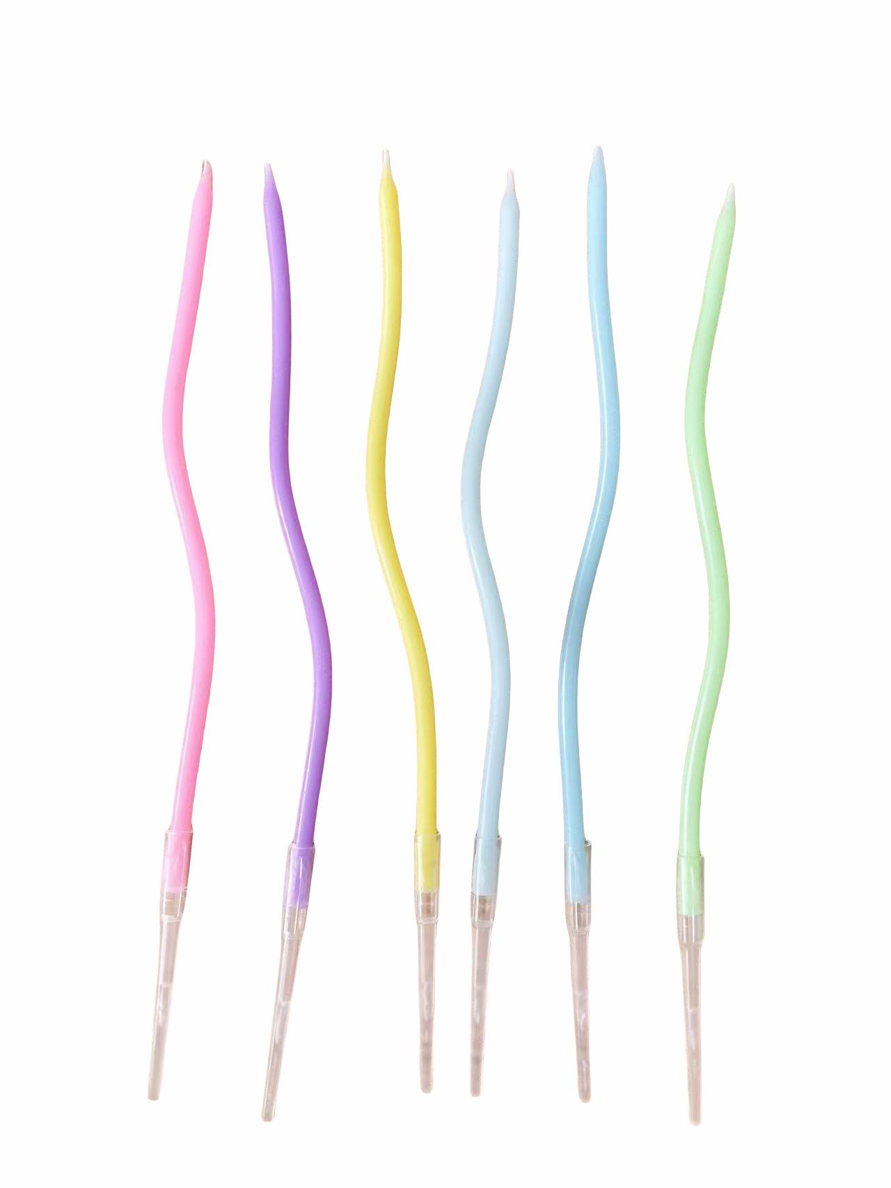 6/12/48pcs Birthday Candles Spiral Cake Candles  Long Thin Cake Candles For Wedding Party And Cake Decoration