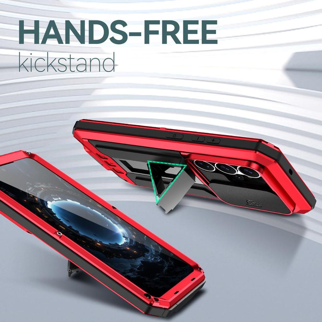 Case For Samsung S26 Plus S26 Ultra S26 Metal Bracket Heavy Duty Shockproof Screen Protector Slide Camera Cover Aluminum Shell