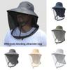 Mosquito Prevention Cap For Fishing Insect Protective Cap Mosquito Head Net Full-Mesh Drawstring Windproof Strap Beekeeping