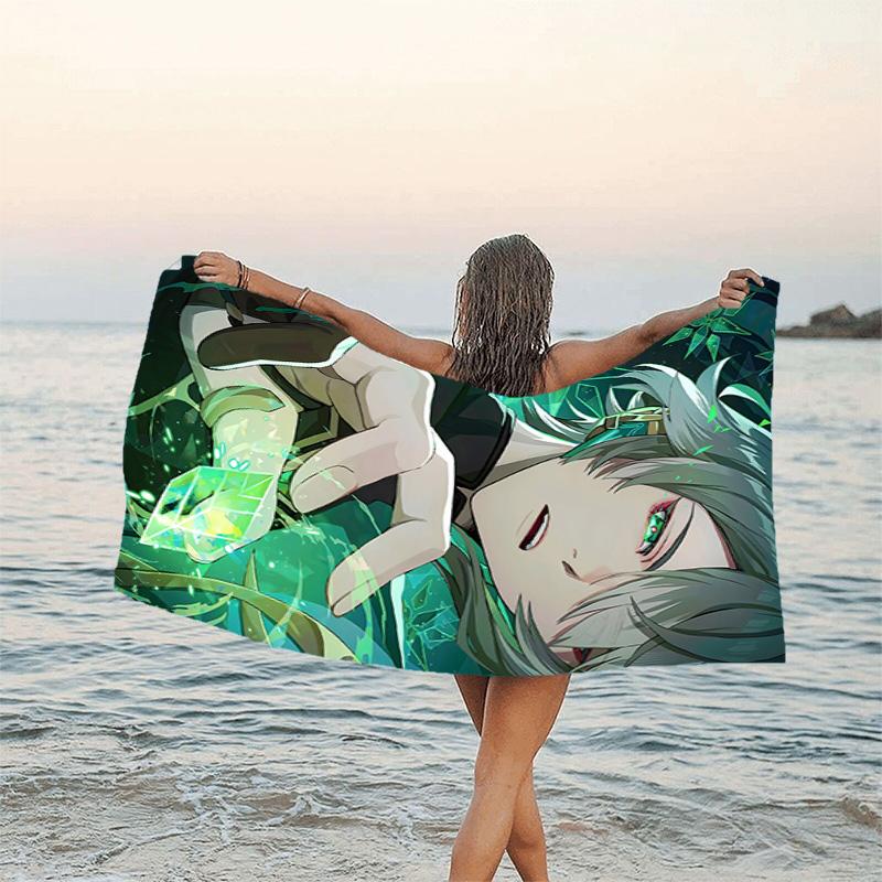 1pc Genshin Impact Alhaitham1 Beach Towel, Beach and Seaside Swimming Pool Equipment, Fashion Pattern, Rectangular, Travel Essentials