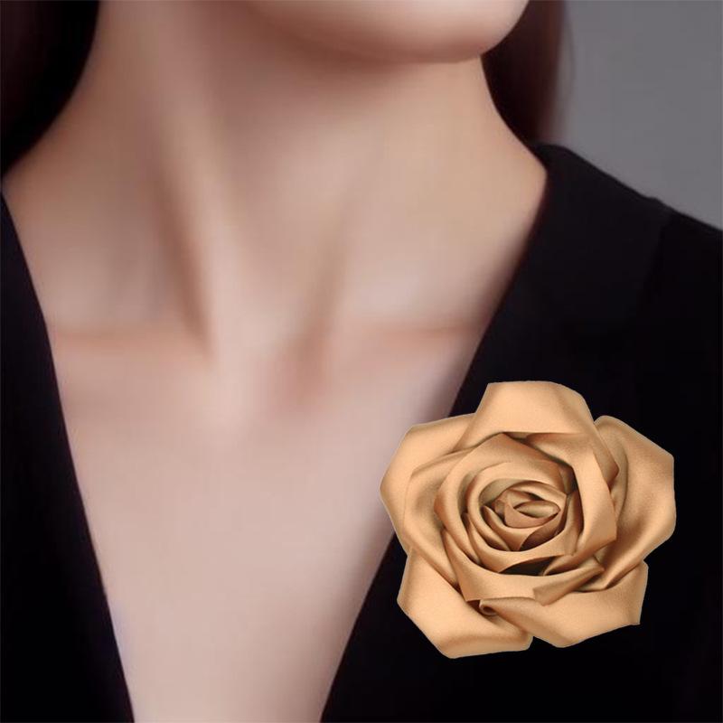 Exaggerate Multi-Layer Fabric Rose Flower Brooch For Women Girl Magazine Wedding Shoot Accessory Pin Dress Suit Corsage