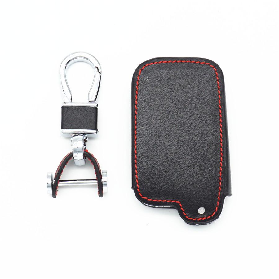 Black Leather 3 Buttons Smart Key Chain Cover Case For Toyota Tacoma Highlander