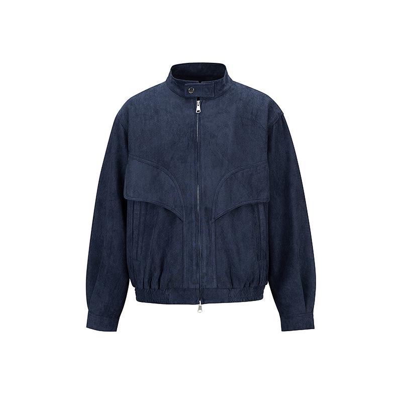 

Wu Hang Men s Retro Stand Collar Workwear Jacket - Autumn Collection M [105-115] темно-синього кольору