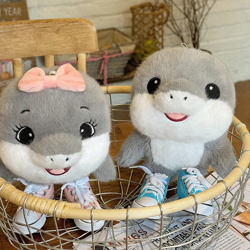 Cute Shark Plush Toy Anime Style Soft Stuffed Animal Pillow Doll