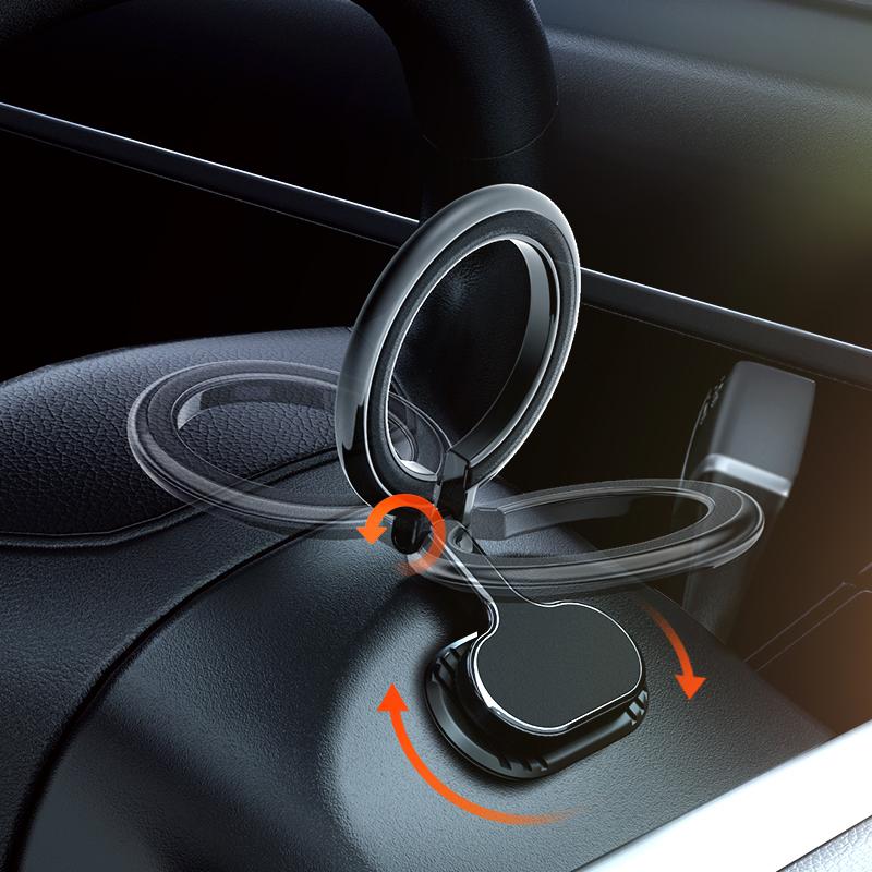 Metal Magnetic Car Mount For iPhone 16 17 Pro Max Mini Universal Car Phone Holder Mobile Cellphone Stand Compatible with MagSafe
