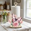 Animal Themed Kitchen Towel Rack Wooden Roll Paper Standing Rack  For Kitchen
