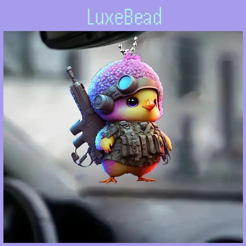 Battle Cartoon Cute Little Yellow Chicken Pattern Pendant For Car Decoration