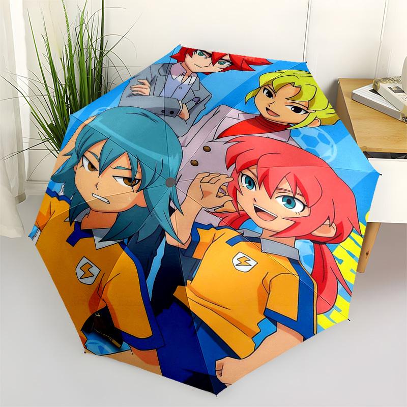 

1pc Captain Tsubasa Outdoor Umbrella - Automatic Opening/Closing, Portable 3-Fold Design with Lightning Bolt Logo for Fans, Travelers, Daily Use, Gift