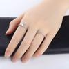 Classic Wedding Ring Traditional Engagement Ring with Shiny Brilliant Crystal Stone Silver Plated Bridal Ring for Women
