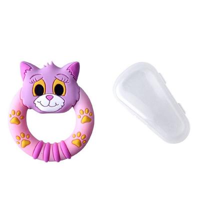 Vibright Tier-Beißring + Etui-Set, Pinky Cat, koreanische Babyprodukte