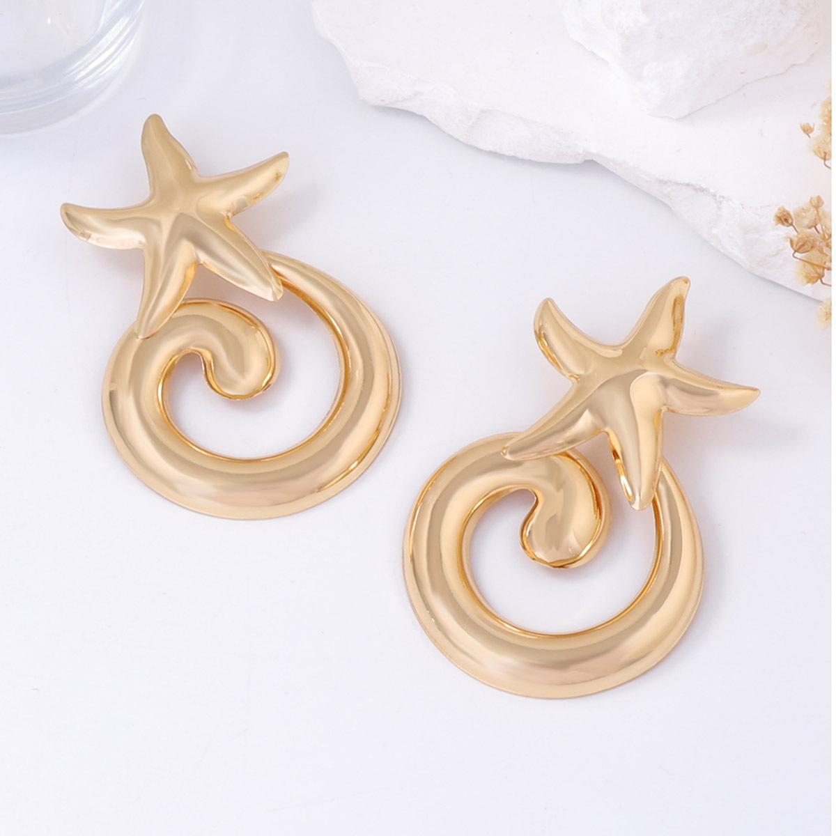 

Преувеличенный и индивидуалистический стиль океанской морской звезды и раковины для отпуска, металлическая пятиконечная звезда спиральной формы, элегантная девушка-гвоздик в стиле INS