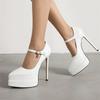 White High Heels Pumps Shoes Woman Platform Elegant 2025 Ankle Strap Black Red Heeled Dress Pumps Party Wedding Shoes Ladies