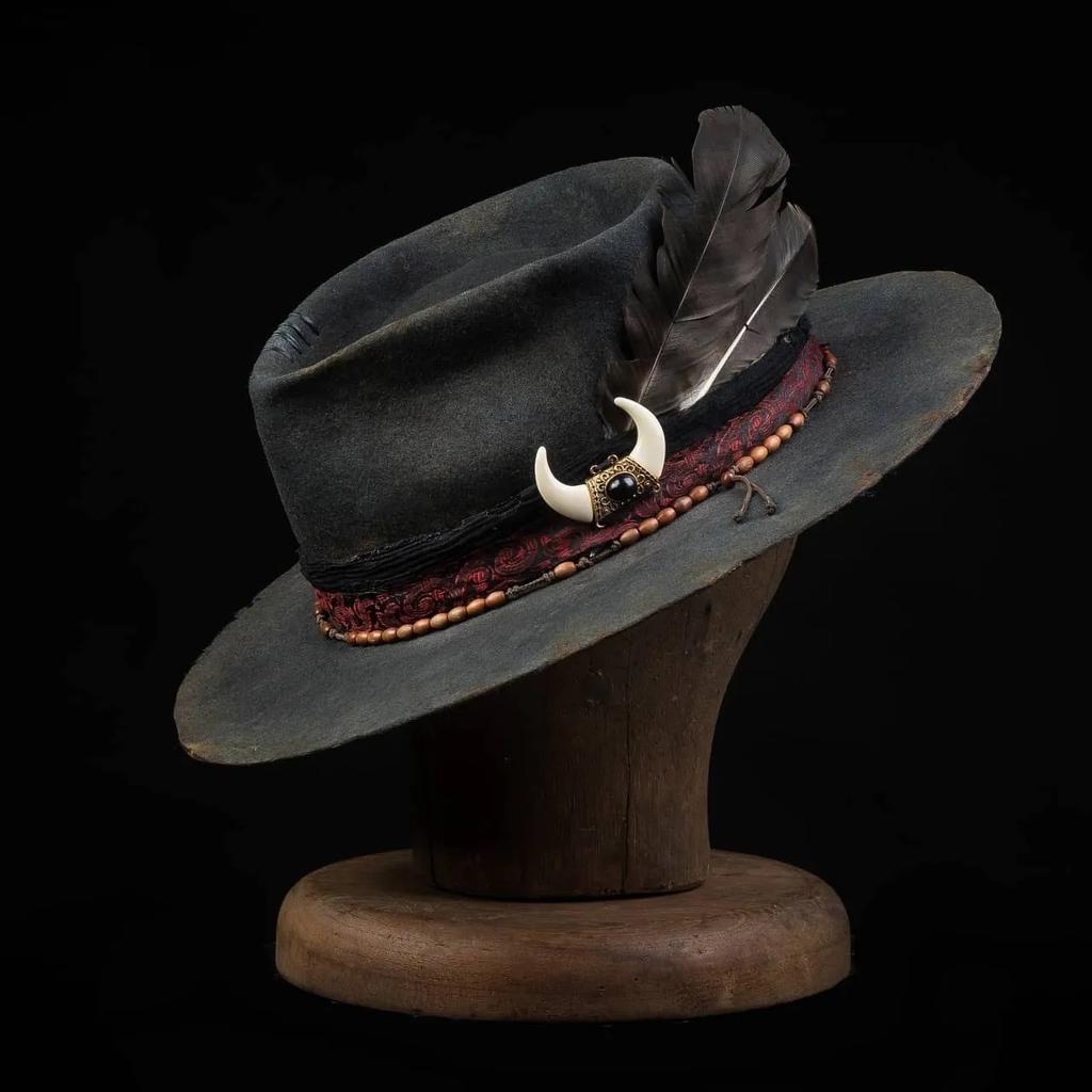 Retro Old Style Wool Top Hat, Webbing Felt Hat