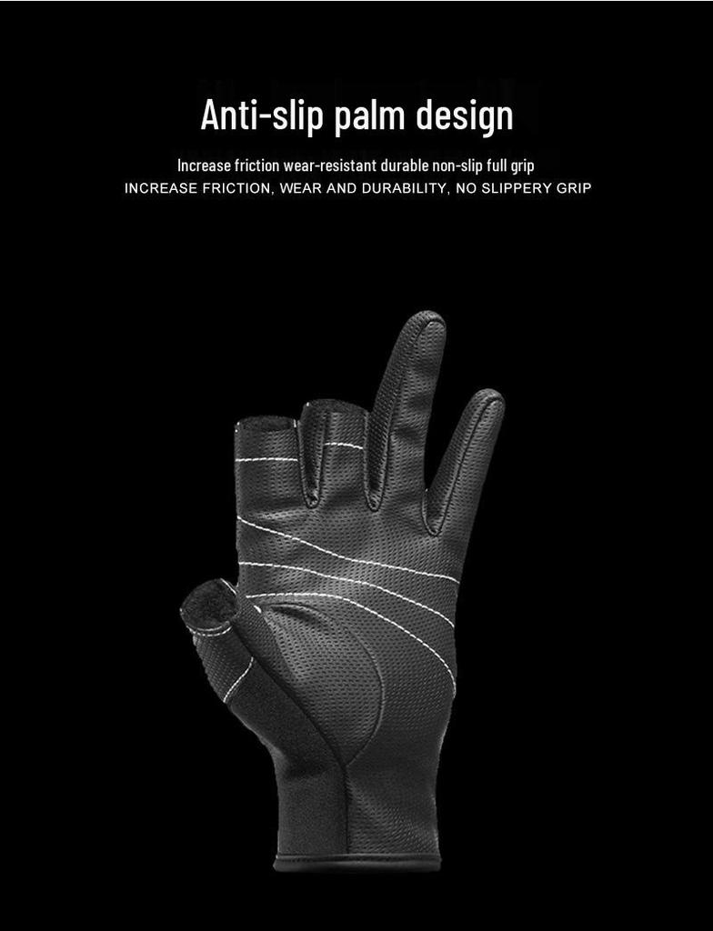 Outdoor Non-Slip Wear-Resistant Three-Finger Fishing Gloves - Unisex Sports & Cycling