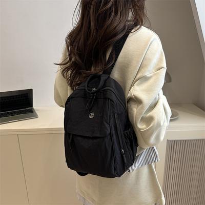 New Multi-functional Solid Color Simple Women's Backpack Fashionable, Lightweight and Versatile Daily Outdoor Small Backpack Women