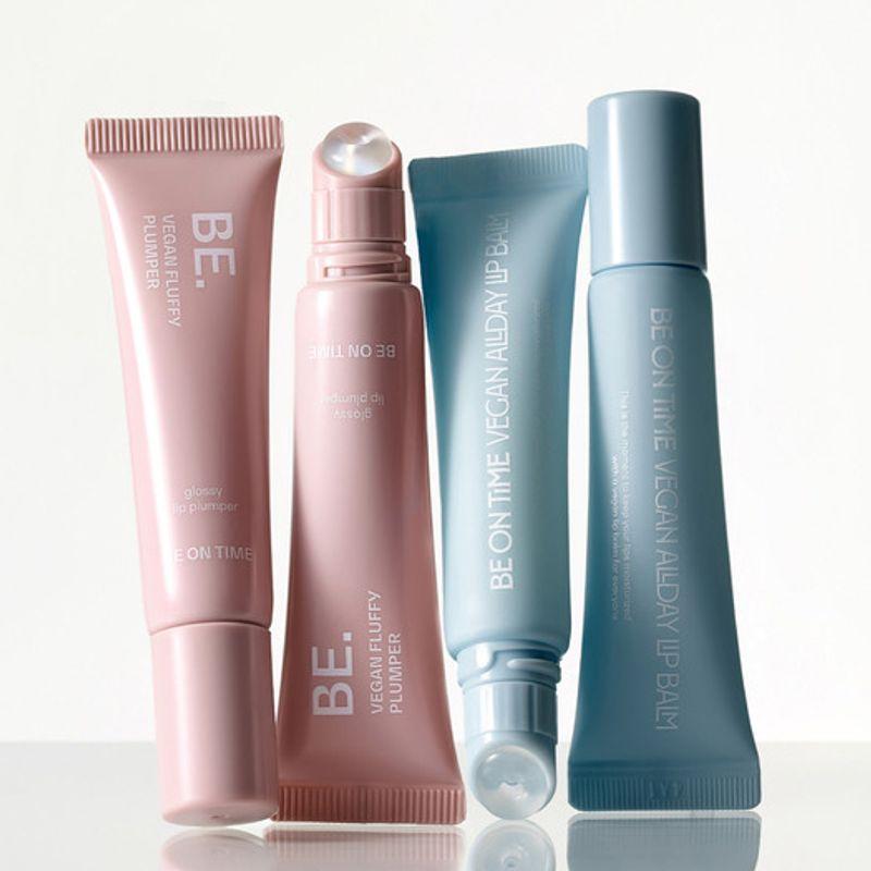 Веганский пухлый блеск для губ прозрачно-розовый + Веганский бальзам для губ на весь день. Набор