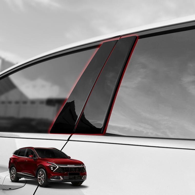 For Kia Sportage NQ5 Car Pillar Posts  Carbon Fiber Door Window BC-pillar Trim Stickers Protector Stick Decoration Accessories