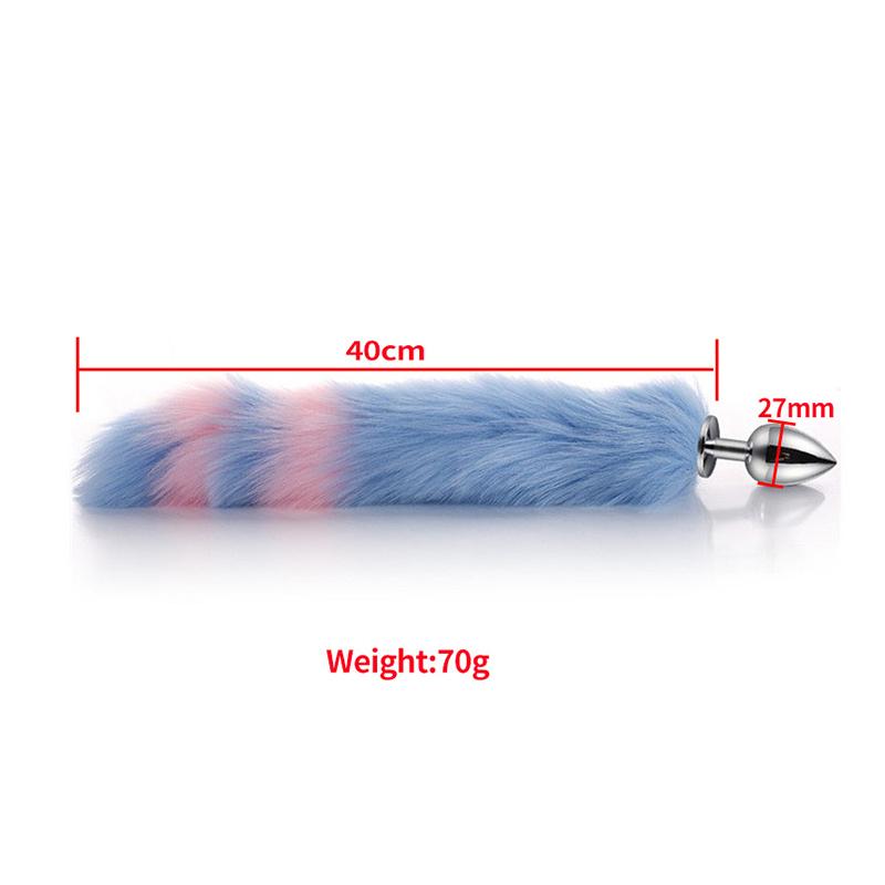 Cute Fox Tail Anal Plug Cat Ears Headbands Set  Nipple Clip Neck Collar Erotic Cosplay Sex Toys For