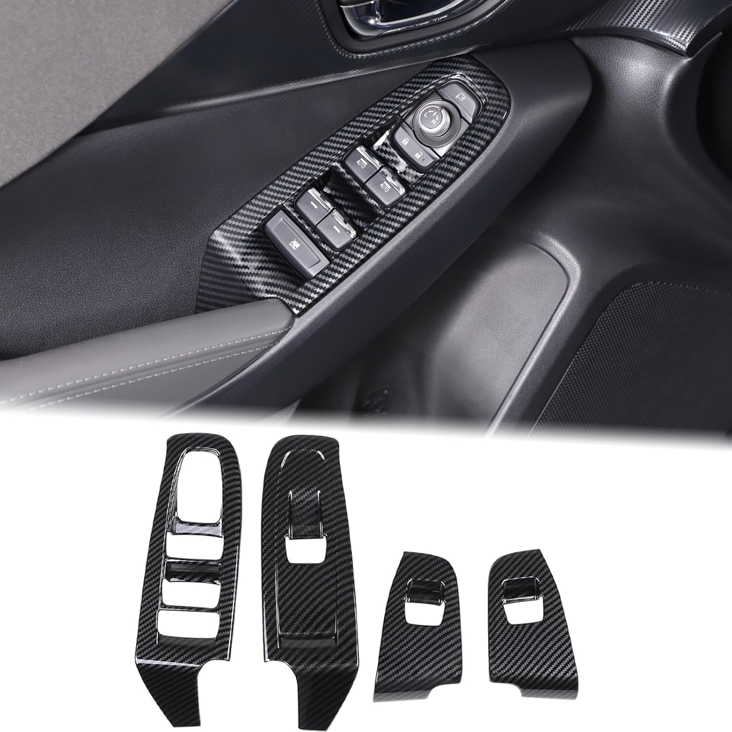 Aunginsy Door Window Glass Lift Button Panel Trim Cover Compatible with Subaru Crosstrek 2023 2024 Car Front & Rear Door Armrest Window Control