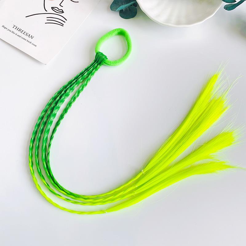 1 Stück Hübsche Mädchen Helle Mehrfarbige Perücken Pferdeschwanz Stirnbänder Gummibänder Haarbänder Kopfbedeckung Kinder Haaraccessoires Haarschmuck