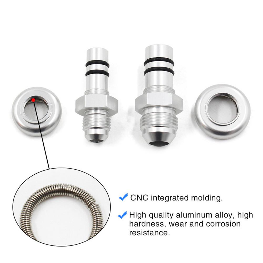 2Pcs For 1986-1998 Ford Mustang -6AN & -8AN Fuel Rail Adapters Aluminum Alloy